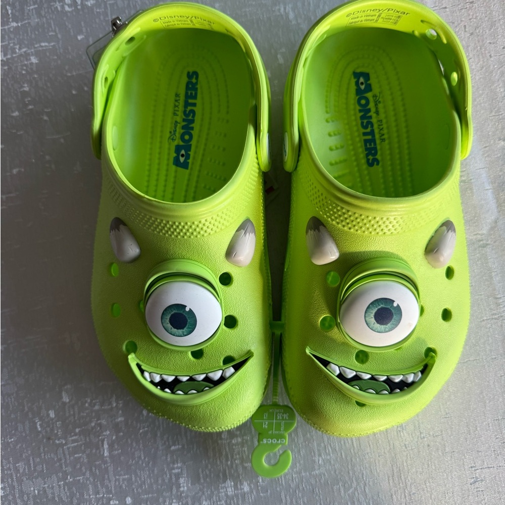 Disney Monsters Lime Green Kids Slippers/ Crocs Mike Kasowski from Monsters, Inc
